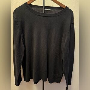 Elegant Alashan Black Cotton and Cashmere Sweater